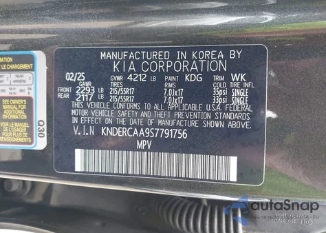 2025 Kia Seltos Ex z USA, uszkodzony, nr VIN KNDERCAA9S7791756